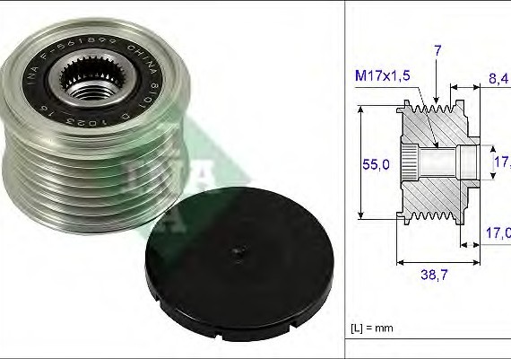 535 0239 10 INA (Germany) Механизм свободного хода генератора INA