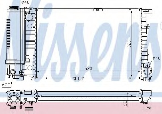 60736A NISSENS (Дания) Радиатор охлаждения BMW (пр-во Nissens)