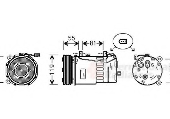 1800K321 Van Wezel Компресор кондиціонера VW (Van Wezel)