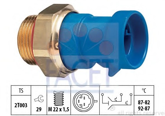 7.5642 FACET Термодатчик включення ветилятора FACET