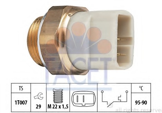 7.5027 FACET Термодатчик включения ветилятора FACET
