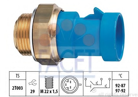 7.5681 FACET Термодатчик включення ветилятора FACET