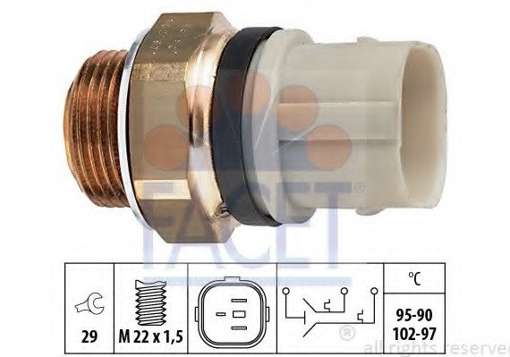 7.5652 FACET Термодатчик включення ветилятора FACET