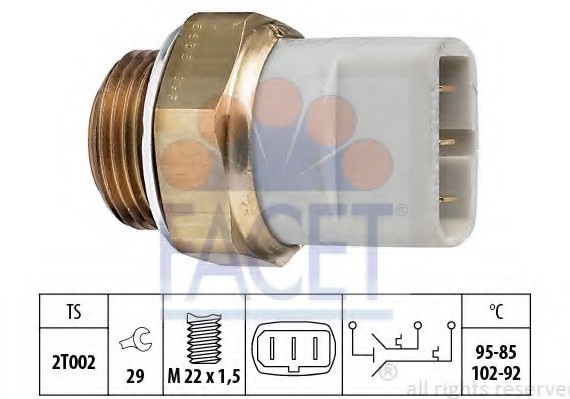 7.5635 FACET Термодатчик включення ветилятора FACET