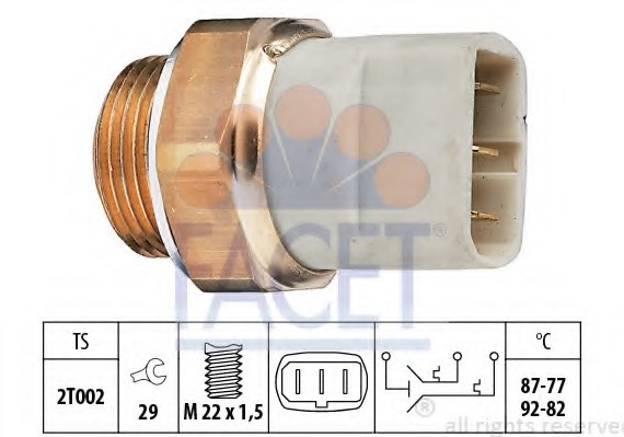 7.5626 FACET Термодатчик включення ветилятора FACET
