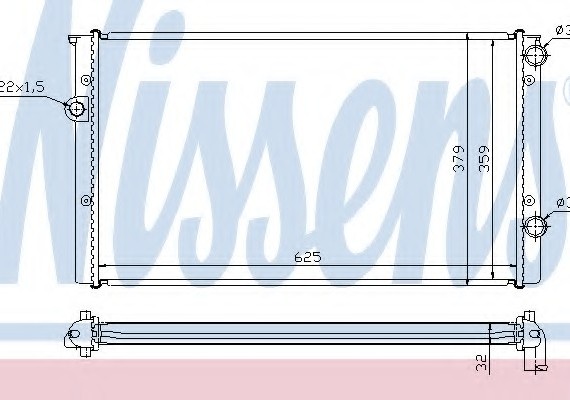 652461 NISSENS (Дания) Радиатор охлаждения VW (пр-во Nissens)
