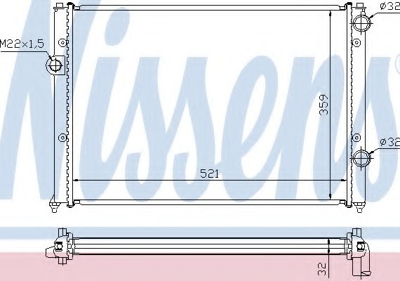 652511 NISSENS (Дания) Радиатор охлаждения VW (пр-во Nissens)