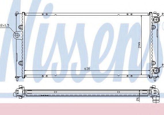 652681 NISSENS (Дания) Радиатор охлаждения VW (пр-во Nissens)