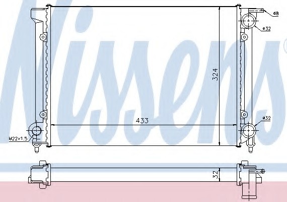651811 NISSENS (Дания) Радиатор охлаждения VW (пр-во Nissens)