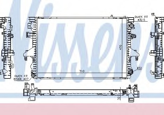 65283A NISSENS (Дания) Радиатор охлаждения VW (пр-во Nissens)