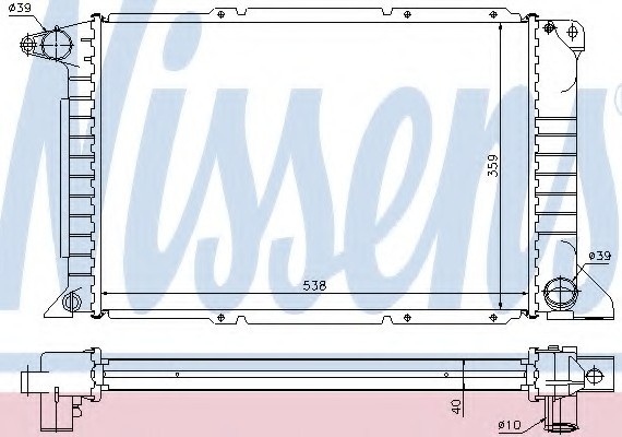 62080A NISSENS (Дания) Радиатор охлаждения VW (пр-во Nissens)