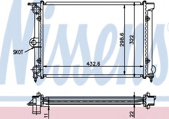 651631 NISSENS (Дания) Радиатор охлаждения VW (пр-во Nissens)