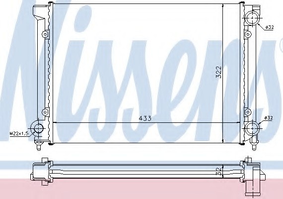 651651 NISSENS (Дания) Радиатор охлаждения VW (пр-во Nissens)