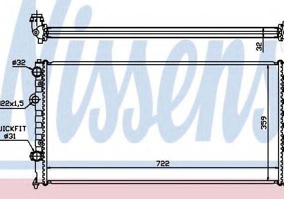 65252 NISSENS (Дания) Радиатор охлаждения VW (пр-во Nissens)