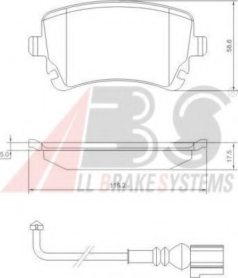 37413 ABS Колодка гальм. диск. VW T5 задн. (вир-во ABS)