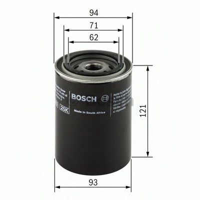 0 986 452 005 BOSCH Фильтр масляный NISSAN (пр-во Bosch)