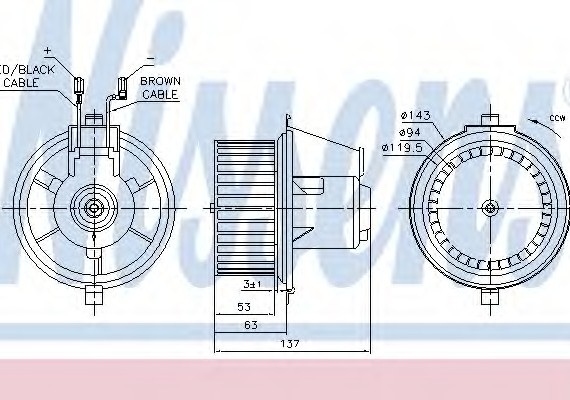 87148 NISSENS (Дания) Вентилятор салону VW (пр-во Nissens)