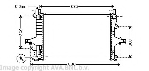 VO 2115 AVA COOLING Радіатор охолодження двигуна V70 ALL 00-07/S80 20/4/9 (Ava)