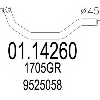 01.14260 MTS(Италия) Приймальна труба вихлопної системи MTS