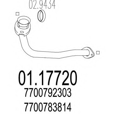 01.17720 MTS(Италия) Приймальна труба вихлопної системи MTS