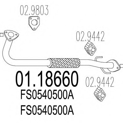 01.18660 MTS(Италия) Приймальна труба вихлопної системи MTS