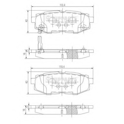 N3617006 NIPPARTS (Нидерланды) Комплект гальмівних колодок NIPPARTS