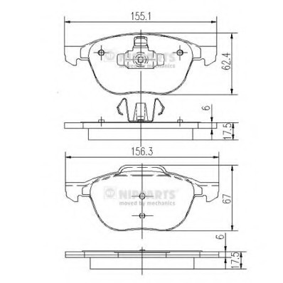 J3603063 NIPPARTS (Нидерланды) Комплект гальмівних колодок NIPPARTS