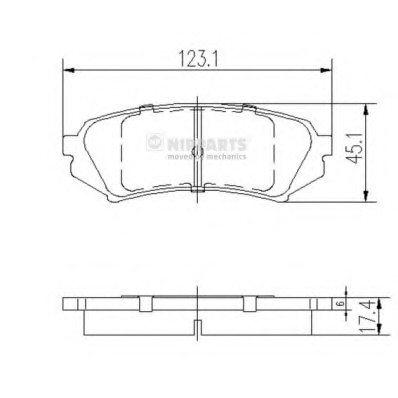 J3612022 NIPPARTS (Нидерланды) Комплект гальмівних колодок NIPPARTS