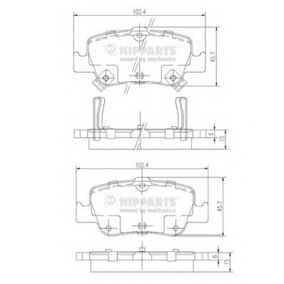 J3612033 NIPPARTS (Нидерланды) Комплект гальмівних колодок NIPPARTS