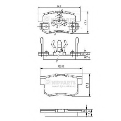 J3614017 NIPPARTS (Нидерланды) Комплект гальмівних колодок NIPPARTS