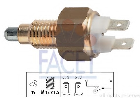 7.6009 FACET Датчик включения заднего хода FACET