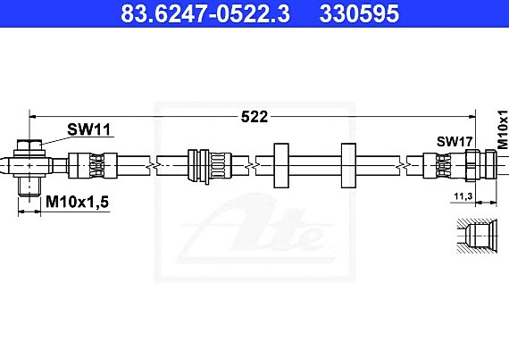 83.6247-0522.3 Ate Шланг тормозной