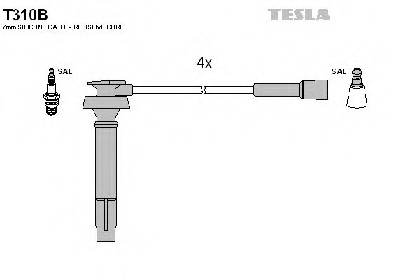 T310B TESLA (Чехия) Кабель запалювання, к-кт TESLA TESLA