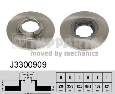 J3300909 NIPPARTS (Нидерланды) ДИСК ТОРМ ПЕРЕДН J3300909 NIPPARTS