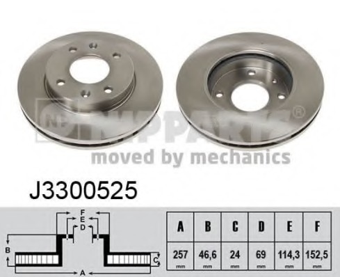 J3300525 NIPPARTS (Нидерланды) ДИСК ТОРМ ПЕРЕДН J3300525 NIPPARTS