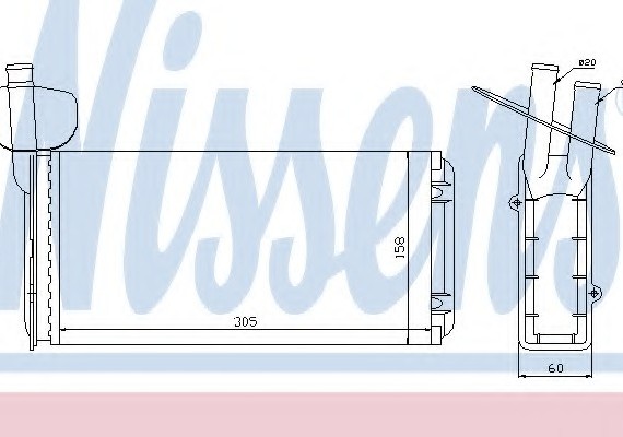 73965 NISSENS (Дания) Радиатор печки VW (пр-во Nissens)