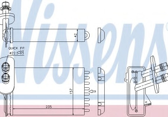 73921 NISSENS (Дания) Радиатор печки VW (пр-во Nissens)