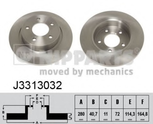 J3313032 NIPPARTS (Нидерланды) ДИСК ТОРМ ЗАДН J3313032 NIPPARTS