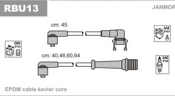 RBU13 JANMOR (Польша) Провід запалювання (пр-во Janmor)