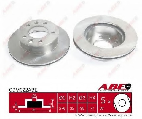 C3M022ABE ABE (Польша) Диск гальмівний пер. MB Sprinter (00-06)