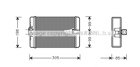 MSA 6250 AVA COOLING Радиатор, отоление салона AVA