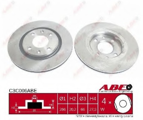 C3C006ABE ABE (Польша) Гальмівний диск