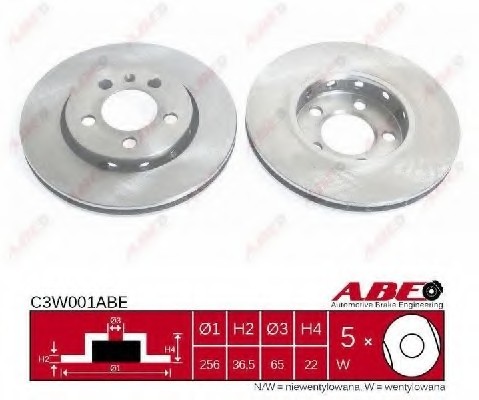 C3W001ABE ABE (Польша) Гальмівний диск C3W001ABE ABE