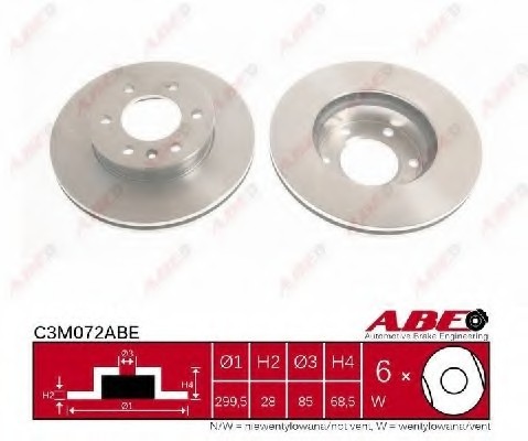 C3M072ABE ABE (Польша) Гальмівний диск C3M072ABE ABE