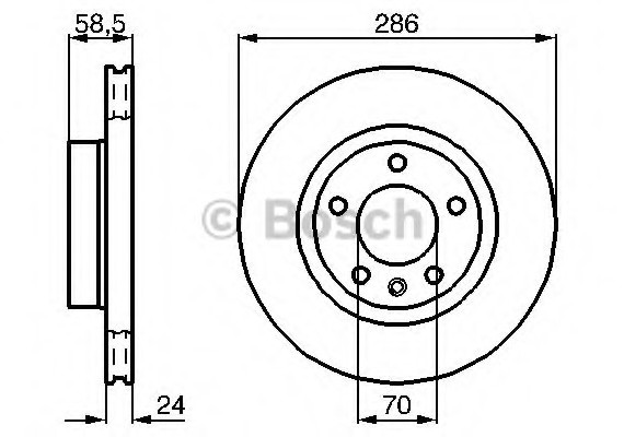 0 986 478 594 BOSCH Гальмівний диск (пр-во Bosch)