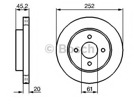 0 986 479 238 BOSCH Диск гальмівний (пр-во Bosch)