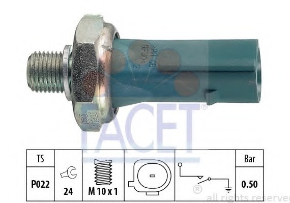 7.0196 FACET Датчик давления масла FACET