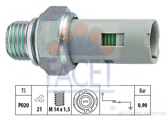 7.0153 FACET Датчик давления масла FACET