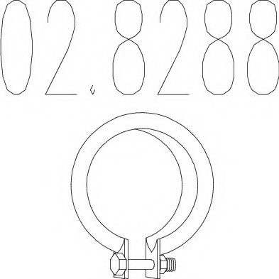 02.8288 MTS(Италия) Хомут выхлопной системы MTS