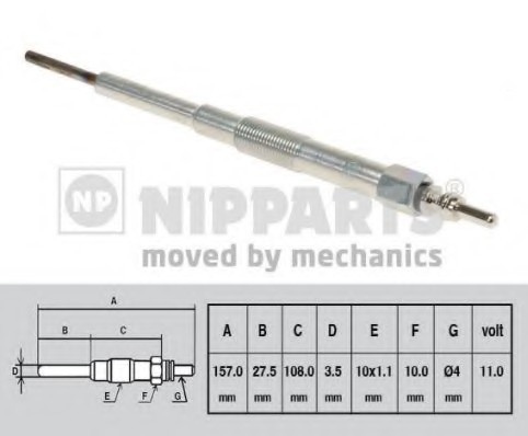 N5717000 NIPPARTS (Нидерланды) Свічка розжарювання NIPPARTS